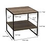 Household Essentials Jamestown Square Side End Table with Storage Shelf, Ashwood/Black (HH8077-1)~#|#~146C243D-938D-4E9E-BA3F36AC7D9EA367_sc7