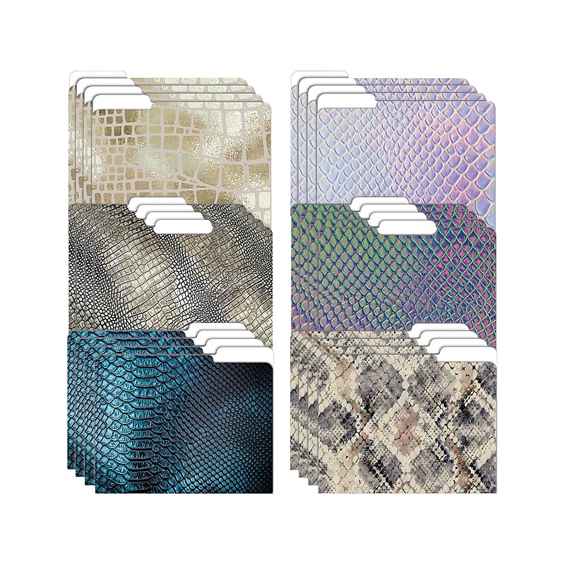 Better Office Snakeskin Heavyweight File Folders, 1/3-Cut Tab, Letter Size, Assorted Colors, 24/Pack (80022-24PK) image 1