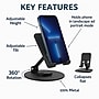 Uncaged Ergonomics 360° Swivel Rotating Adjustable Cell Phone Stand for Desk, Black (SPS-BLACK)~#|#~147B3EC0-07EA-4C87-B167C2ADE54D8165_sc7