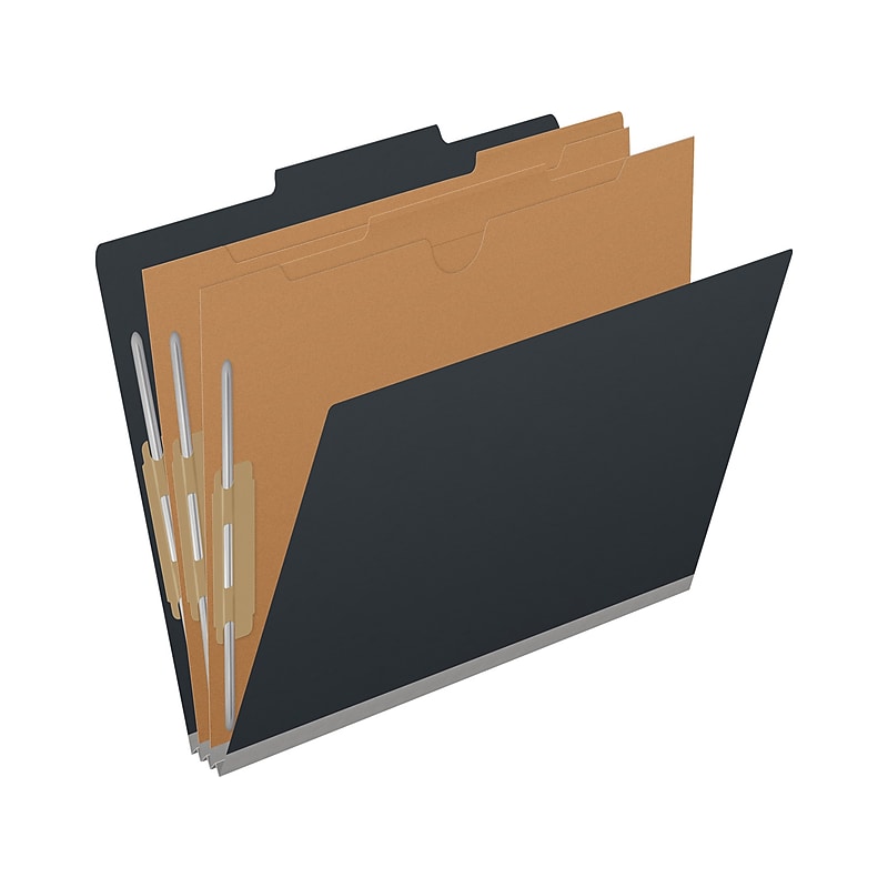 Medical Arts Press Pressboard Classification Folder, 2-Dividers, 2" Expansion, Letter Size, Black, 10/Box (DV-T42-26-3BLK-PKT) image 1