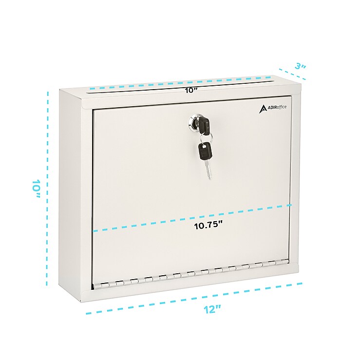 AdirOffice Steel Multipurpose Drop Box Interoffice Mailbox, Large