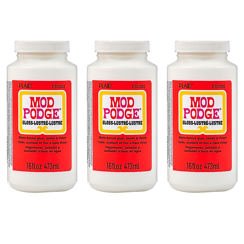 Mod Podge Decoupage Glue, Gloss, 16oz., 3/Pack (MODCS11202-3) image 1