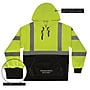 Ergodyne GloWear 8311BK High Visibility Long Sleeve Black Bottom Hooded Sweatshirt, ANSI Type R Class 3, Lime, X-Large (22875)~#|#~14946B05-DAC5-4040-B96AB03BA09254D5_sc7