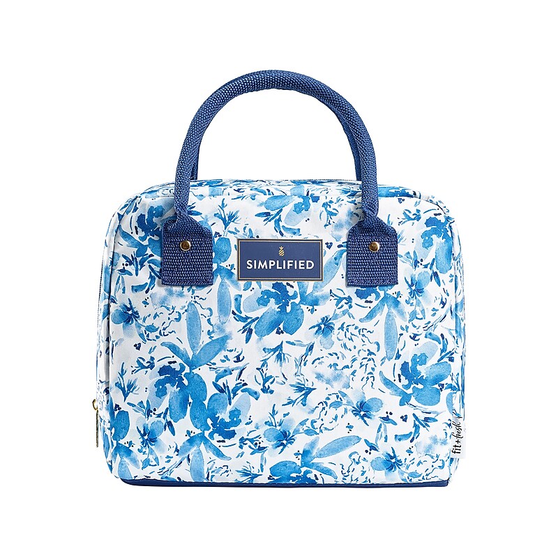 Fit & Fresh Simplified Lunch Bag, Blue Floral (7039SIM3166) image 1