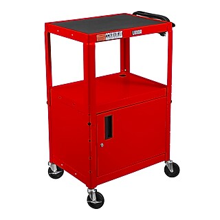 Luxor 2-Shelf Metal Mobile A/V Cart with Lockable Wheels, Royal