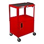 Luxor LEADER 3-Shelf Adjustable Media Utility Cart with Locking Cabinet, Red (AVJ42C-RD)~#|#~1495B1EB-7D75-474A-AF99B6DCEF43C5D9_sc7