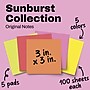 Post-it Notes, 3" x 3", Sunburst Collection, 100 Sheet/Pad, 5 Pads/Pack (654-5SUN)~#|#~14997708-6637-4A62-A8D0466DEF4F9477_sc7