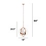Lalia Home 3-Light 18" Adjustable Globe Hanging Metal and Clear Glass Ceiling LED Pendant, Rose Gold (LHP-3010-RG)~#|#~149A5C14-740C-4C5F-A505012C87DDE307_sc7