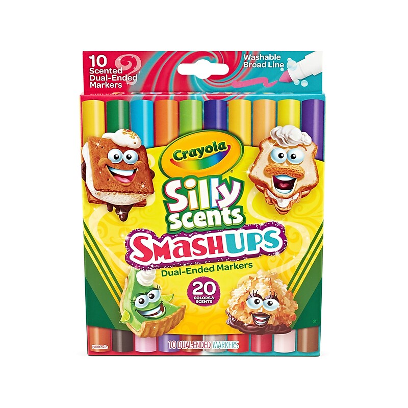 Crayola Silly Scents Smashups Washable Markers, Broad Point, Assorted Colors, 10/Pack (588342) image 1