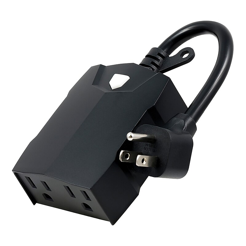 Enbrighten Wi-Fi Outdoor 2-Outlet Smart Plug, Black (71018) image 1