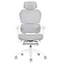 Sharper Image S-850 Heated Ergonomic Mesh Swivel Executive Massage Chair, Light Gray/White (60106-LGRYWHT)~#|#~14A2677E-B0DC-4DD0-83E50ED4B2882E4A_sc7