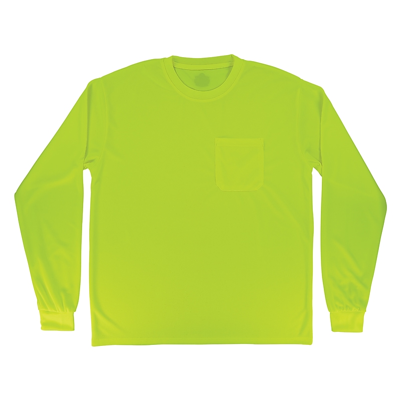 GloWear 8093 High Visibility Long Sleeve T-Shirt, Lime, X-Large (21815) image 1