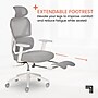Sharper Image S-850 Heated Ergonomic Mesh Swivel Executive Massage Chair with Footrest, Light Gray/White (60106-LGRYWHT)~#|#~14B5A305-6FA6-415A-A95AB6FAFD238E5D_sc7