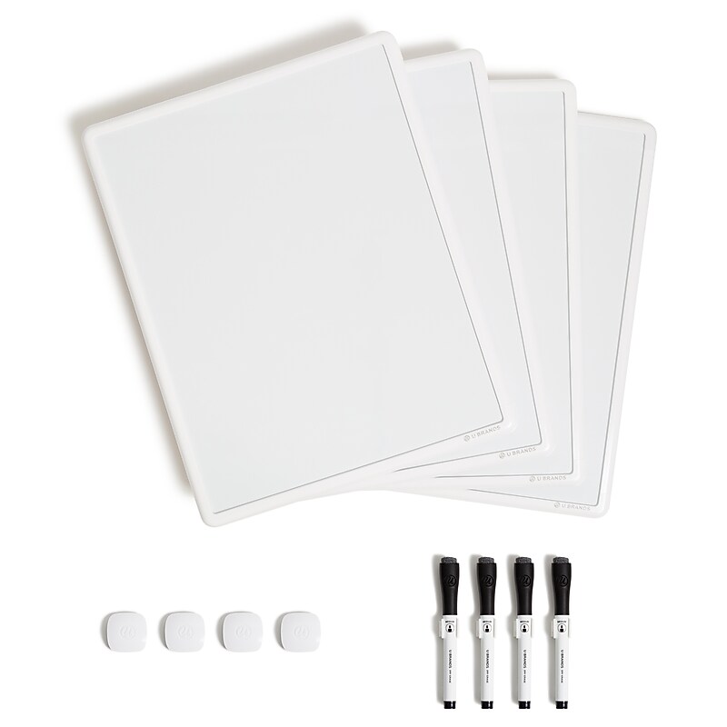 U Brands Contempo Magnetic Painted Steel Dry-Erase Board Bundle, 11" x 14", 4/Pack (3259U00-01) image 1