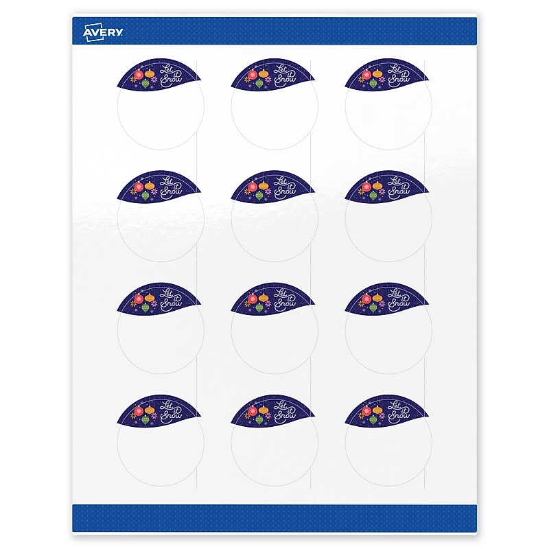 Avery Circle Multipurpose Labels, 2" Dia., White, 120/Pack (19479370441) image 1