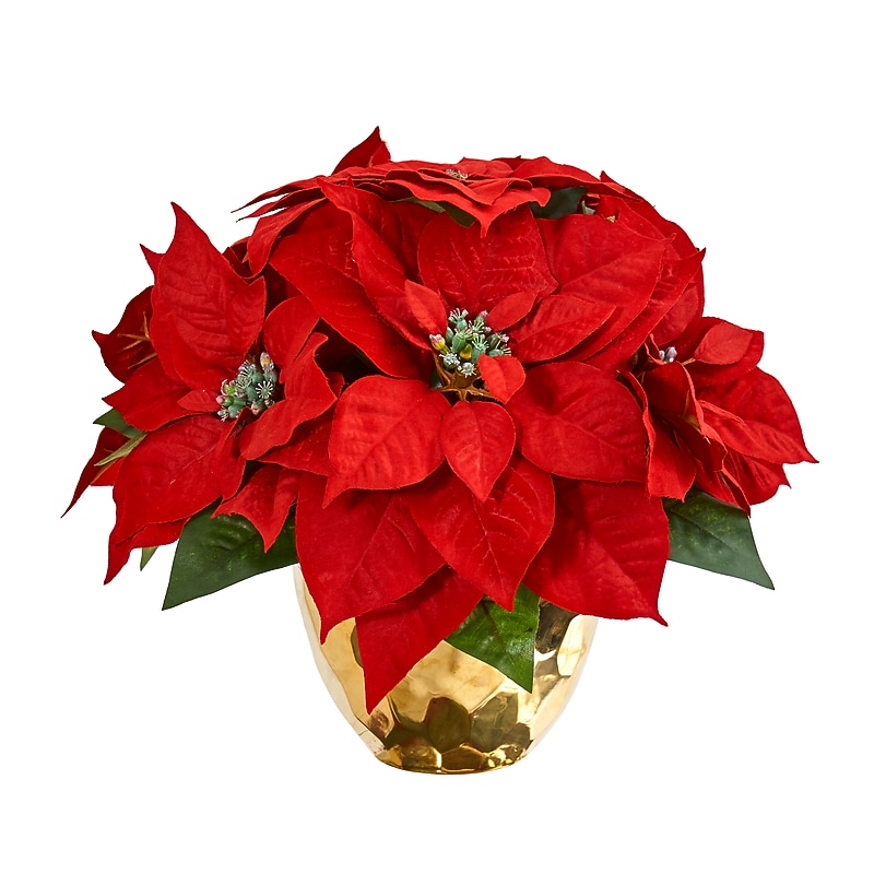 Nearly Natural Artificial Poinsettia Arrangement (1963) image 1