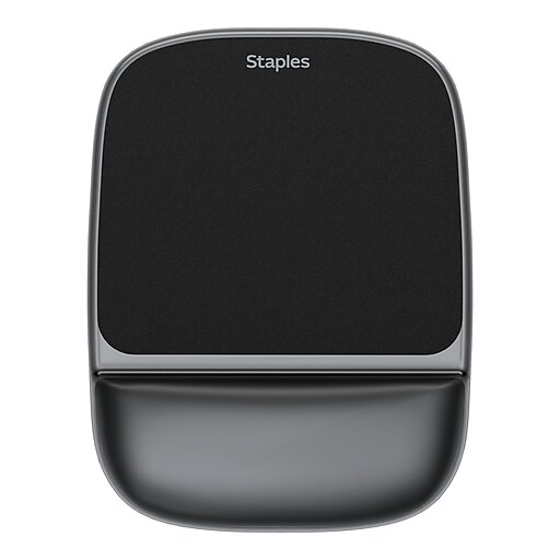 Staples TECH Gel Non-Skid Mouse Pad/Wrist Rest Combo, Black
