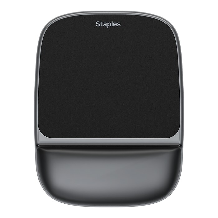 Staples TECH Gel Non-Skid Mouse Pad/Wrist Rest Combo, Black