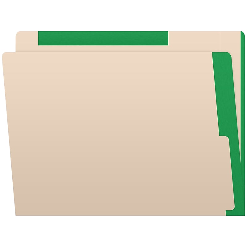 Medical Arts Press File Folder, Straight-Cut, Letter Size, Manila Stock, Manila/Dark Green, Reinforced Right Side, 50/Box image 1