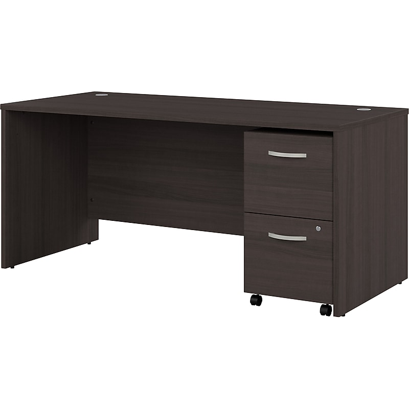 Bush Business Furniture Studio C 66"W Office Desk with Mobile File Cabinet, Storm Gray (STC071SGSU) image 1