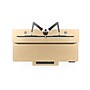 VersaDesk PowerLift Split-Level 60"W Electric Rectangular Adjustable Standing Desk, Maple/Black (PL2SD6030-BM)~#|#~14DAEBCA-4673-473C-93BFCB89AB7201AD_sc7