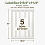 Avery Hemp Rectangle Laser/Inkjet Multipurpose Labels, 9-3/4" x 1-1/4", Off-White (40/Pack)~#|#~14E3B711-2CD0-4E1C-BF3B20743F36D6A1_sc7