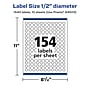Avery Laser/Inkjet Round Multipurpose Labels, 0.5" Dia., White, 1,540 Labels/Pack  (94503)~#|#~14E3DAB6-F0F4-4F0A-B3B4BE909463BDA9_sc7