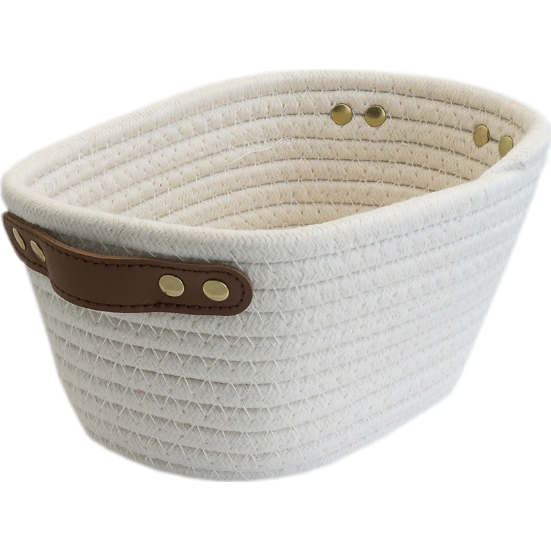 Martha Stewart Fabric Basket with Handles, Cream (MS111B) image 1