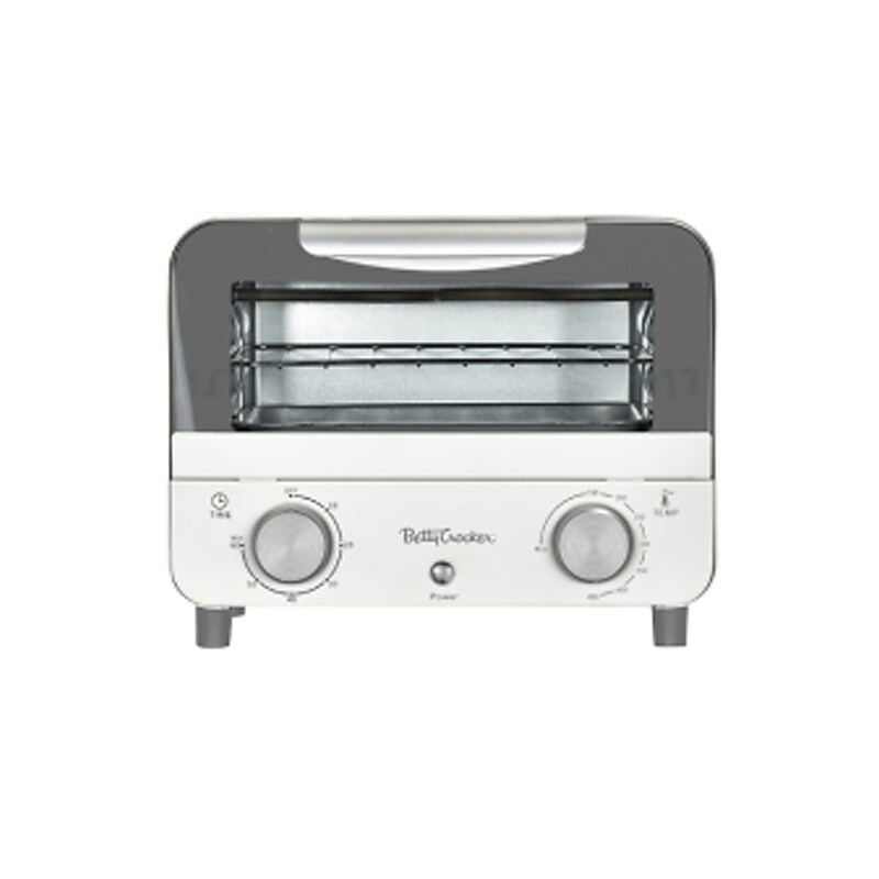 Betty Crocker 2-Slices Toaster Oven, White/Gray (BC-5629W) image 1