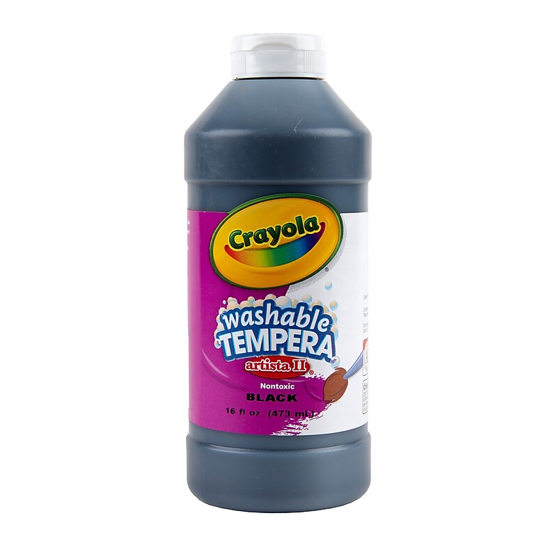 Crayola Artista II Washable Tempera Paint, Black, 16 oz. (54-3115-051) image 1