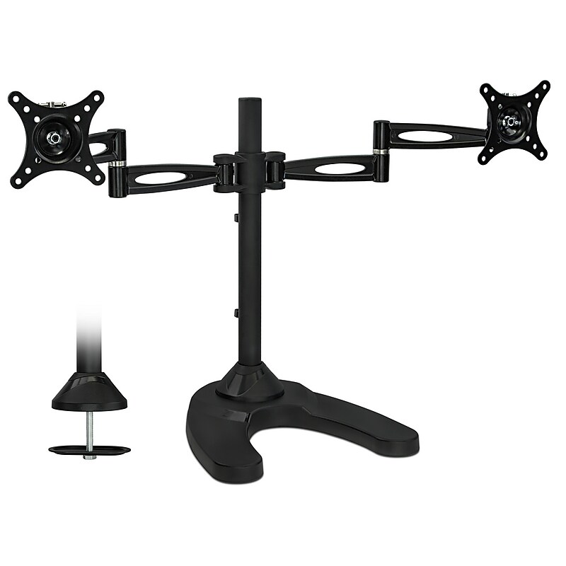 Mount-It! Full Motion Dual Monitor Desk Stand, Holds 13" to 27" Monitors, Black (MI-792) image 1