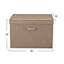 Household Essentials Large Stackable Folding Fabric Wide KD Storage Box, 12" x 18.5"x 15", 57.7 Qt., Beige, 2/Pack (7819-1)~#|#~14F52D14-9A46-40C0-A7C8E9EAC36BF86B_sc7