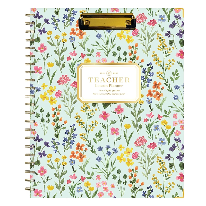 2026-2027 Blue Sky Flower Clip 8" x 11" Academic Year Weekly & Monthly Planner, Plastic Cover (157627) image 1