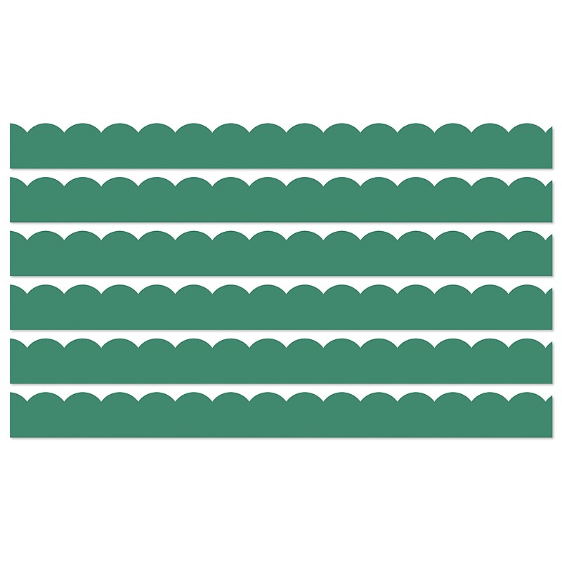 Carson Dellosa Education Grow Together Scalloped Borders, 3"x 3', Jade Green, 6/Bundle (CD-108489-6) image 1