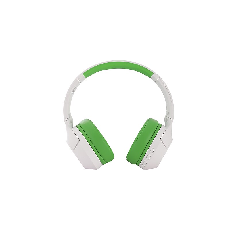 Altec Lansing Whiteout Series Wireless Bluetooth Kid Safe ANC Headphones, White/Green (MZX4500-WOGRN) image 1