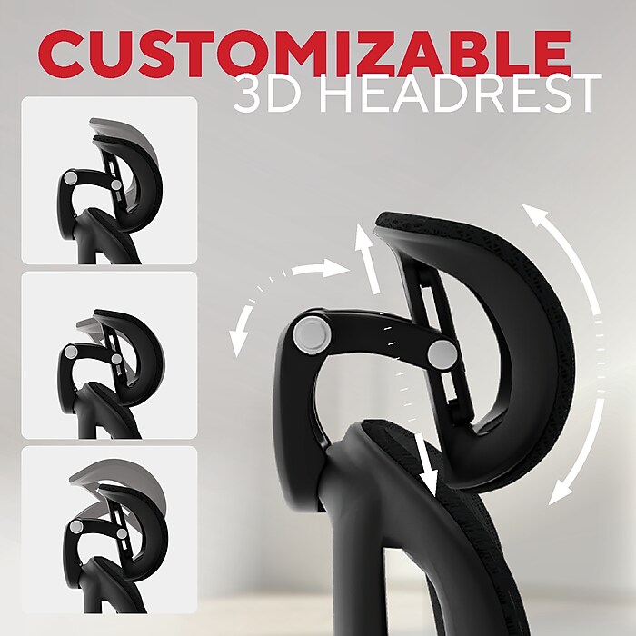 Staples Hyken Pro Ergonomic Fabric Swivel Task Chair, Black