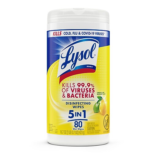 Lysol Disinfecting Wipes, Lemon & Lime Blossom, 80 Wipes/Pack
