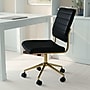 Martha Stewart Ivy Armless Faux Leather Swivel Office Chair, Black/Polished Brass (CH2209211BKGLD)~#|#~150C9BD2-C48D-460A-A007A812872886DE_sc7