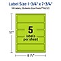Avery Rectangle Multipurpose Labels, 1.75" x 7.75", Bright Green, 100/Pack (94232)~#|#~150CAE06-C4F9-490C-AE902B48975410A3_sc7