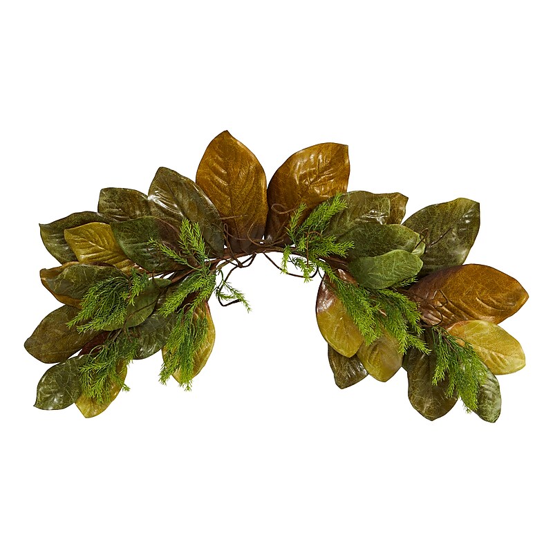 Nearly Natural 35" Fall Magnolia Leaf Artificial Swag (4646) image 1