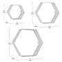 Mind Reader Metal Honeycomb Hexagon Floating Shelves, White, 3/Set (WALL3PC-WHT)~#|#~150D4636-810B-4275-954530D1BB456D9B_sc7