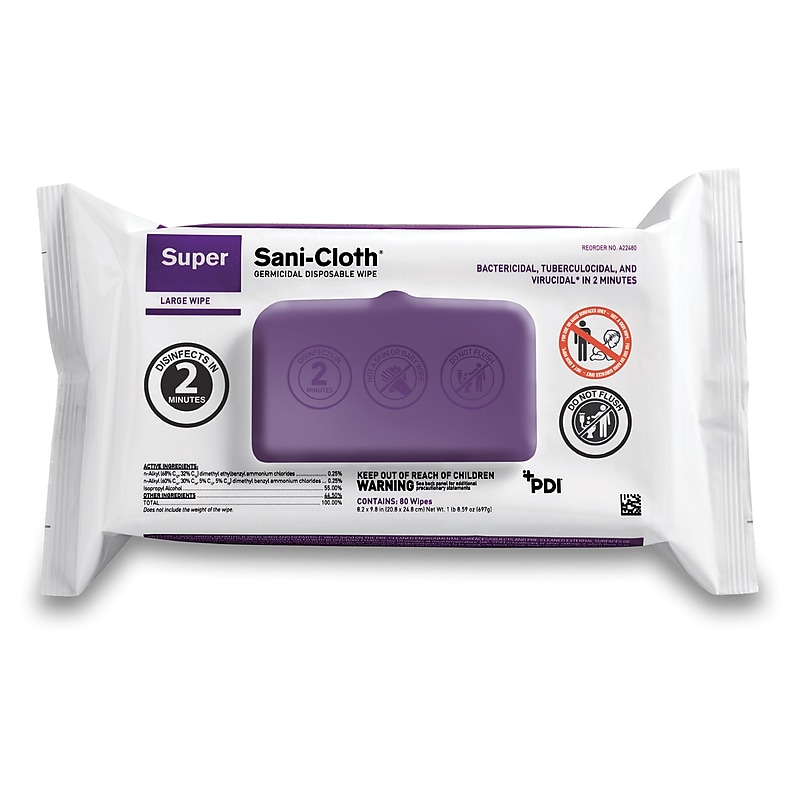 Sani-Cloth Disinfecting Wipes, 80 Wipes/Container (A22480) image 1