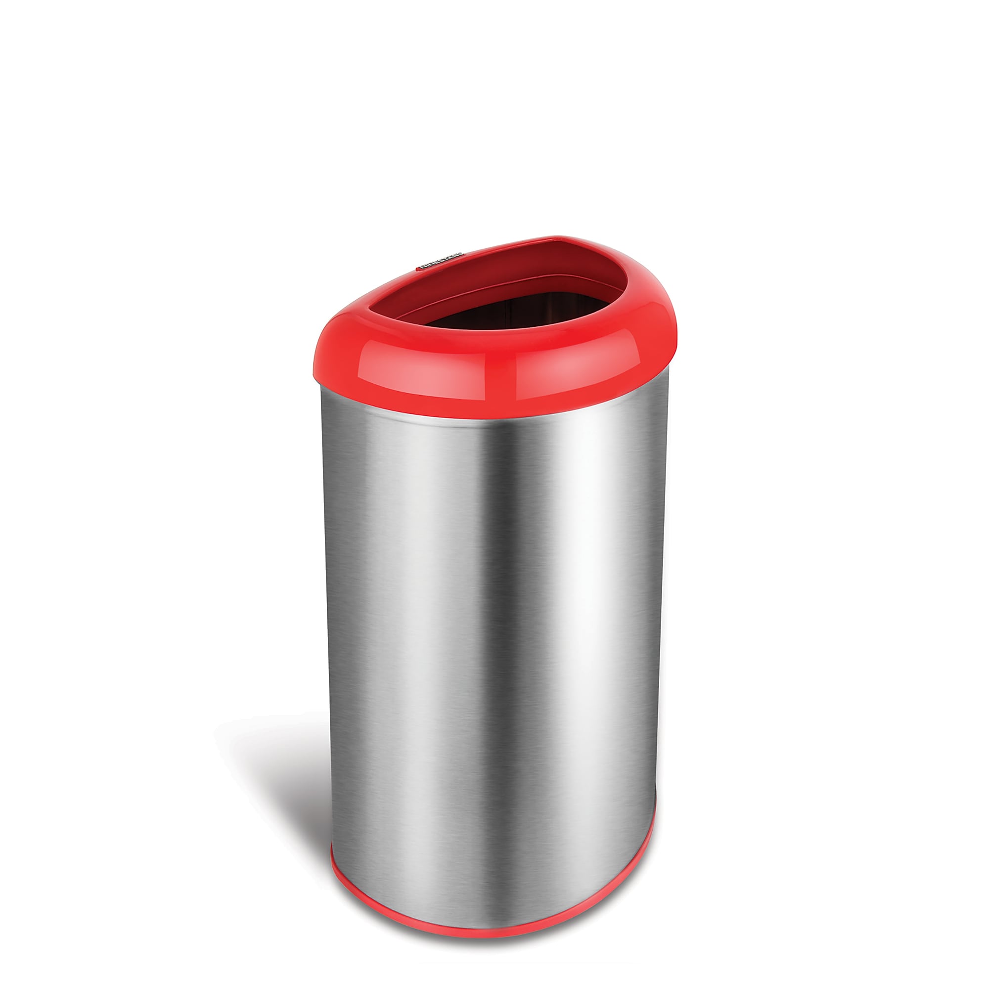 Nine Stars Stainless Steel Trash Can with Open Lid, 13.2 Gallon, Red/Silver (OTT-50-19RD) Sansujyuku sansujyuku.com