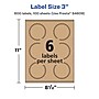 Avery Laser/Inkjet Burst Multipurpose Labels, 3" Dia., Kraft Brown, 600 Labels/Box ( 94609)~#|#~151810BC-4BDA-48D6-BFCAC74AE1BADB92_sc7