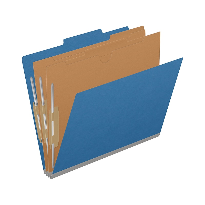 Medical Arts Press Pressboard Classification Folder, 2-Dividers, 2" Expansion, Letter Size, Royal Blue, 10/Box image 1