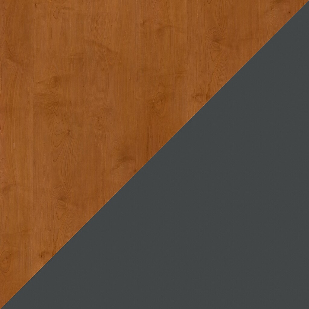 Wood grain and gray finish swatch
