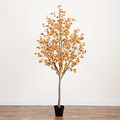 Nearly Natural 8' Autumn Eucalyptus Artificial Fall Tree - Thumbnail 3