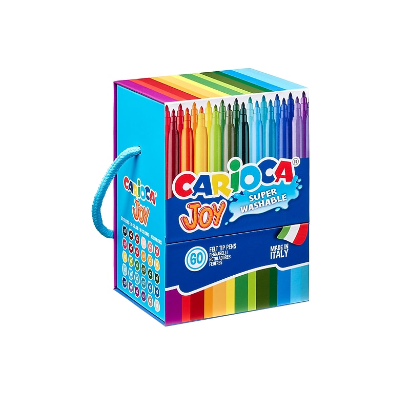 CARIOCA Joy Washable Kids Markers, Fine Tip, Assorted Colors, 60/Set (CRA41017) image 1