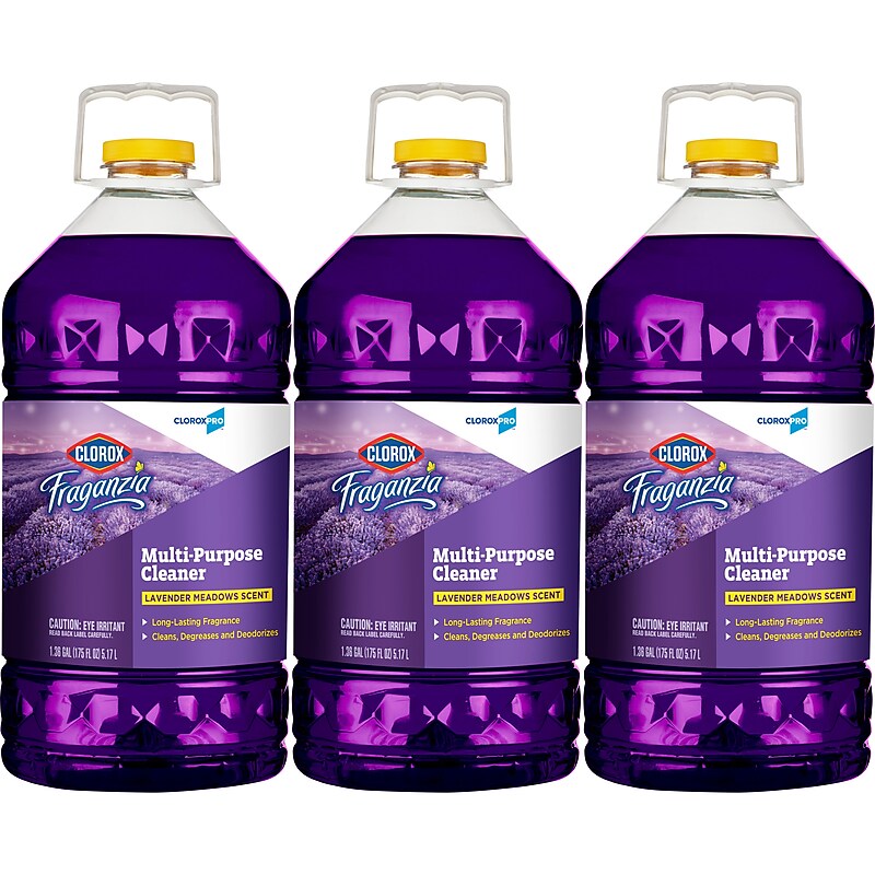 CloroxPro Clorox Fraganzia Multi-Purpose Cleaner, Lavender Meadows Scent, 175 fl oz., 3/Carton (60614CT) image 1