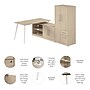 Bush Business Furniture Vista 60"W L Shaped Desk with Low Storage Cabinet and Wardrobe, Natural Elm (VST010NE)~#|#~15403B5F-8DE4-4A15-AFFFF53EC3357F80_sc7